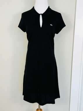 Lacoste Black Polo Keyhole Mini Dress